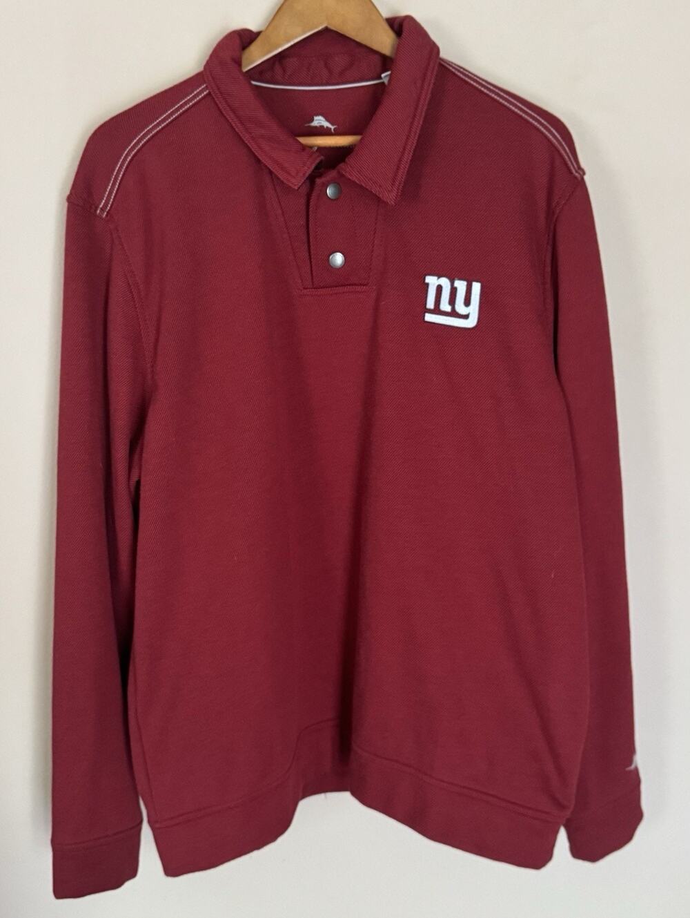 Tommy Bahama x NFL New York Giants Quarter Red Snap Pullover Mens XL